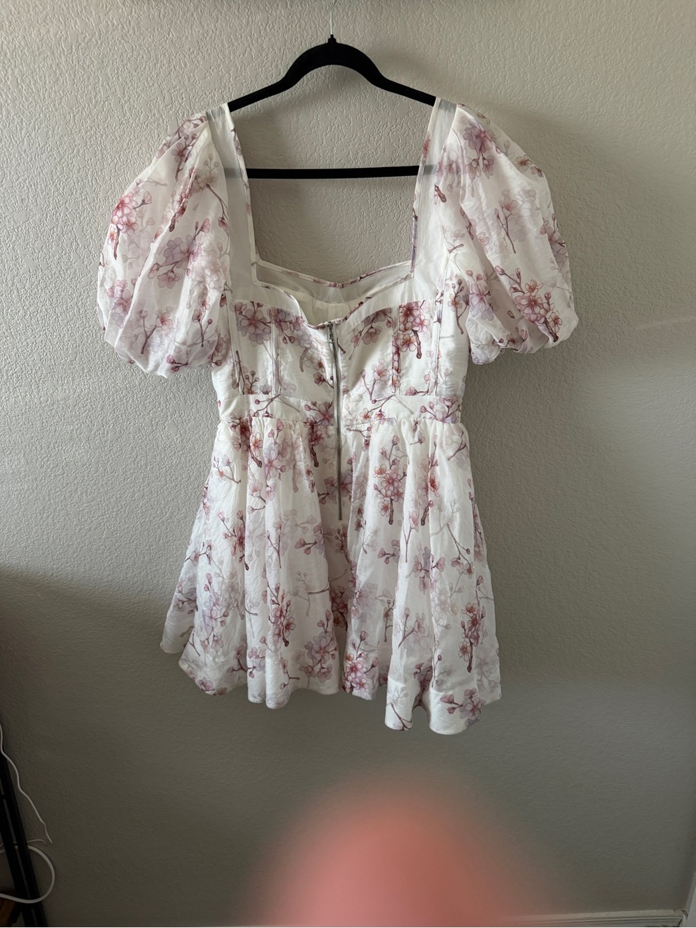 Bardot White Mini Dress with Pink Floral Print - Picture 4 of 4